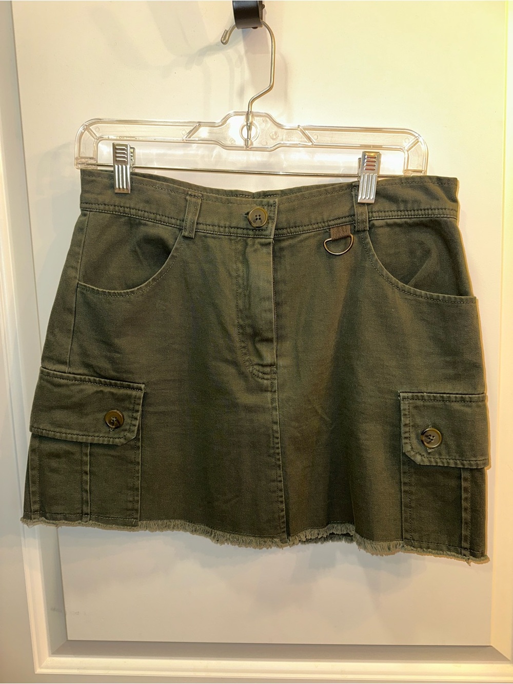 wild fable Olive Green Cargo Denim Mini Skirt